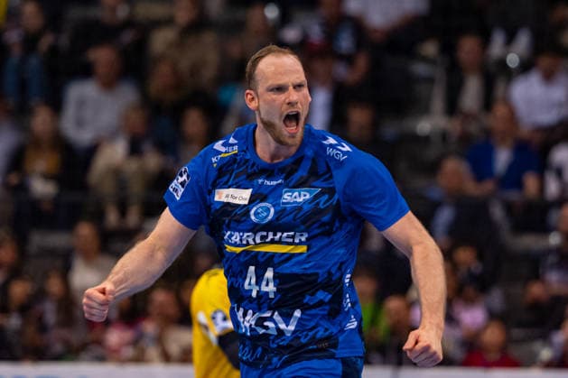 DAIKIN Handball Bundesliga TVB Stuttgart vs Rhein Neckar Löwen 07 05 2026 Stuttgart, GERMANY 07 May 2026 Goal celebration by Lenny Rubin TVB Stuttgart, 44 during the match between TVB Stuttgart and Rhein Neckar Löwen on match day 31 of the Daikin Handball Bundesliga at the Porsche Arena Copyright: xBEAUTIFULxSPORTS Steinx