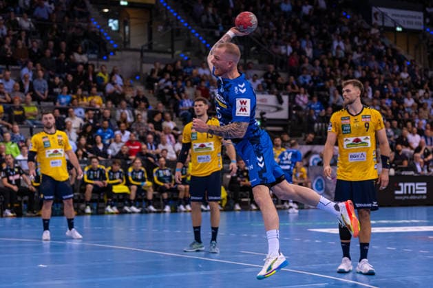 DAIKIN Handball Bundesliga TVB Stuttgart vs Rhein Neckar Löwen 07 05 2026 Stuttgart, GERMANY 07 May 2026 Patrick Zieker TVB Stuttgart, 25 at the goal throw during the match between TVB Stuttgart and Rhein Neckar Löwen on matchday 31 of the Daikin Handball Bundesliga at the Porsche Arena Copyright: xBEAUTIFULxSPORTS Steinx