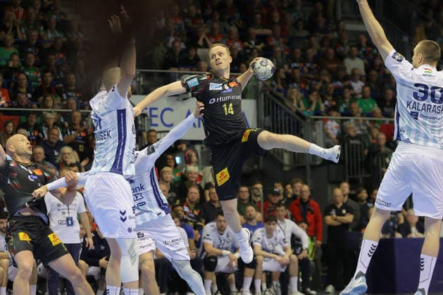 07 05 2026, xtgx, Handball, EHF Champions League 1 4 Final, SC Magdeburg Pick Szeged v l Omar Ingi Magnusson Magdeburg, 14 throws goal, goal scorer, scores goal, scores the goal Magdeburg
