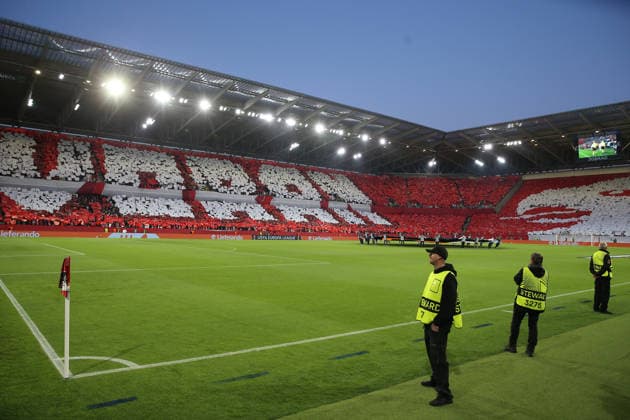 07 05 2026, xrekx, Football UEFA Europa League, SC Freiburg Sporting Braga v l Freiburg Fans ,Atmosphere, Scarves, Ultras, Spectators, Visitors, Choreo, Choreography, atmosphere, scarves, spectators, visitors DFL DFB REGULATIONS PROHIBIT ANY USE OF PHOTOGRAPHS as IMAGE SEQUENCES and or QUASI VIDEO Freiburg