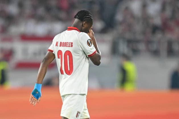 Mario Dorgeles SC Braga looks dejected during the UEFA Europa League 2025 26 Semi Final Second Leg match between Sport Club Freiburg and SC Braga at Stadion am Wolfswinkel on May 7, 2026 in Freiburg im Breisgau, Germany Photo by Harry Langer DeFodi Images