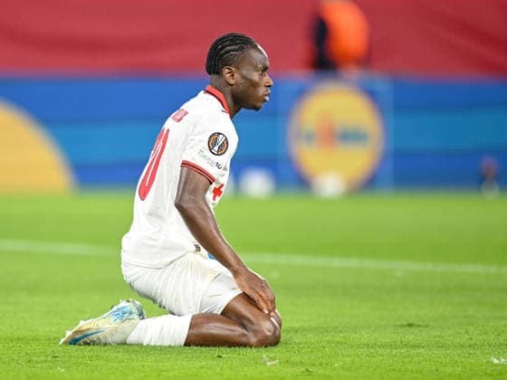 Mario Dorgeles SC Braga looks dejected during the UEFA Europa League 2025 26 Semi Final Second Leg match between Sport Club Freiburg and SC Braga at Stadion am Wolfswinkel on May 7, 2026 in Freiburg im Breisgau, Germany Photo by Harry Langer DeFodi Images