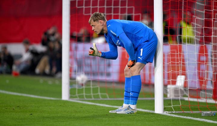 FUSSBALL EUROPA LEAGUE SAISON 2025 2026 Halbfinal Rueckspiel 07.05.2026 SC Freiburg - SC Braga Torwart Lukas Hornicek (SC Braga) *** FOOTBALL EUROPA LEAGUE SEASON 2025 2026 Semi-final second leg 07 05 2026 SC Freiburg SC Braga Goalkeeper Lukas Hornicek SC Braga