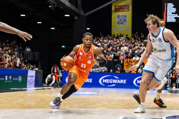 GER, easy Credit Basketball Bundesliga, Niners Chemnitz Frankfurt Skyliners 07 05 2026, Messe, Chemnitz, GER, easy Credit Basketball Bundesliga, Niners Chemnitz Frankfurt Skyliners Eric Washington Niners Chemnitz, 33 Photo Alexander Trienitz Chemnitz Messe Sachsen Germany
