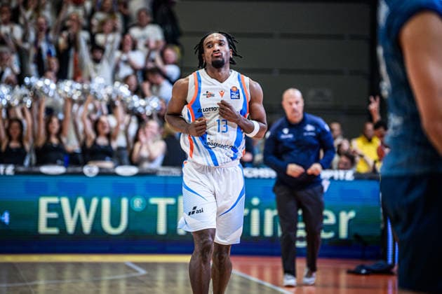 easycredit BBL Basketball Bundesliga 2025 2026 33 Matchday 07 05 2026 Science City Jena vs MLP Academics Heidelberg Keith Braxton Jena after a 3-pointer, Portrait Sparkassen Arena