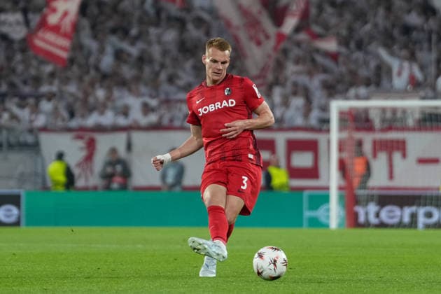 Philipp Lienhart SC Freiburg, 03 on the ball , Germany, Football, UEFA Europa League, semi-final, second leg, 2025 2026, SC Freiburg vs SC Braga, 07 05 2026, Europa Park Stadion, Freiburg Europa Park Stadion Baden Württemberg Germany Copyright: xArnexAmbergx