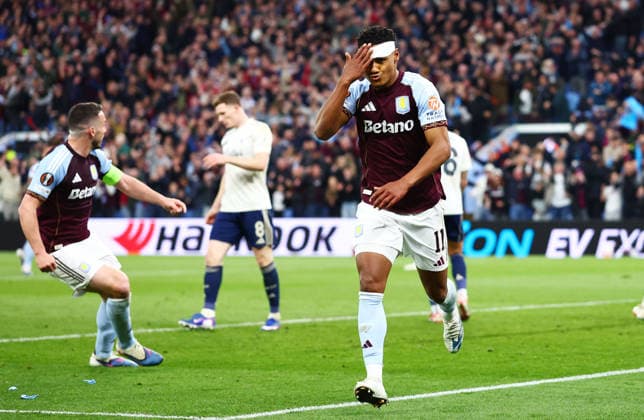 Ollie Watkins of Aston Villa celebrates scoring a goal after making the score 1-0.. Aston Villa v Nottingham Forest, UEFA Europa League, Semi Final, Second Leg, Football, Villa Park, Birmingham, UK - 07 May 2026Birmingham Villa Park United Kingdom EDITORIAL USE ONLY No use with unauthorised audio, video, data, fixture lists, club league logos or live services. Online in-match use limited to 120 images, no video emulation. No use in betting, games or single club league player publications. Copyright: xJamesxMarsh Shutterstockx 16861510cb