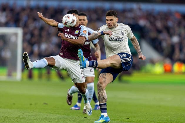Aston Villa v Nottingham Forest, Europa League, Semi-Final Nottingham Forest defender Morato (4) clears ball during the Europa League semi final second leg match between Aston Villa and Nottingham Forest at Villa Park, Birmingham, UK on 7 May 2026. Birmingham Villa Park West Midlands UK Editorial use only , Copyright: xManjitxNarotrax PSI-24205-0021