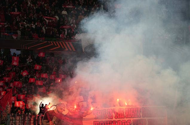 Braga fans France during Freiburg and Braga, UEFA Europa League Semi final, Europa Park Stadion, Freiburg, Germany on May 7, 2026 Thor Wegner DeFodi Images Photo by DeFodi Images