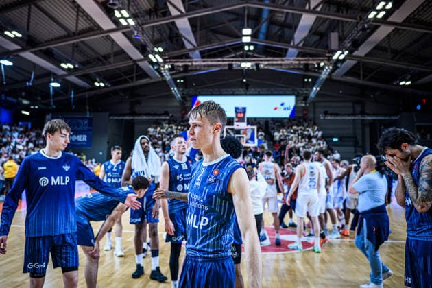 easycredit BBL Basketball Bundesliga 2025 2026 33 Matchday 07 05 2026 Science City Jena vs MLP Academics Heidelberg Deep mourning after relegation Heidelberg Niklas Würzner Sparkassen Arena