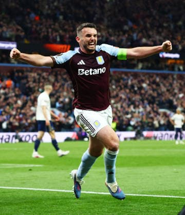 John McGinn of Aston Villa celebrates scoring a goal after making the score 3-0. Aston Villa v Nottingham Forest, UEFA Europa League, Semi Final, Second Leg, Football, Villa Park, Birmingham, UK - 07 May 2026Birmingham Villa Park United Kingdom EDITORIAL USE ONLY No use with unauthorised audio, video, data, fixture lists, club league logos or live services. Online in-match use limited to 120 images, no video emulation. No use in betting, games or single club league player publications. Copyright: xJamesxMarsh Shutterstockx 16861510cu