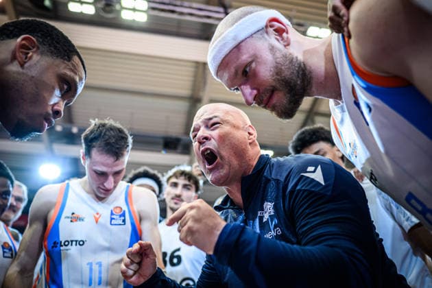 easycredit BBL Basketball Bundesliga 2025 2026 33 Matchday 07 05 2026 Science City Jena vs MLP Academics Heidelberg Jena Coach Mike Taylor emotional after relegation with the team Right Robin Christen Sparkassen Arena