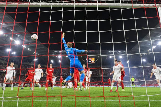 3 0 Goal for SC Freiburg by Lukas Kübler, Kubler SC Freiburg, 17 , Germany, Soccer, UEFA Europa League, Semifinal, 2025 2026, SC Freiburg vs Sporting Braga, 07 05 2026, Freiburg im Breisgau Europa Park Stadium Germany Copyright: xGrantxHubbsx
