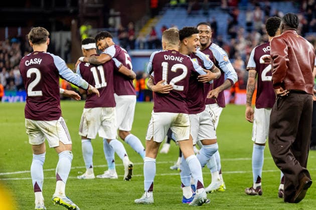 Aston Villa v Nottingham Forest, Europa League, Semi-Final Aston Villa players celebrate win after the Europa League semi final second leg match between Aston Villa and Nottingham Forest at Villa Park, Birmingham, UK on 7 May 2026. Birmingham Villa Park West Midlands UK Editorial use only , Copyright: xManjitxNarotrax PSI-24205-0056