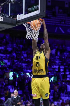 May 7, 2026, Badalona, Barcelona, Spain: James Nunnally of AEK BC in action during the Final Four Basketball Champions League Semi Finals basketball match played between AEK BC and Unicaja at Palau Olimpic Badalona on May 07, 2026 in Badalona, Barcelona, Spain. Badalona Spain - ZUMAa181 20260507_zaa_a181_169 Copyright: xJavierxBorregox