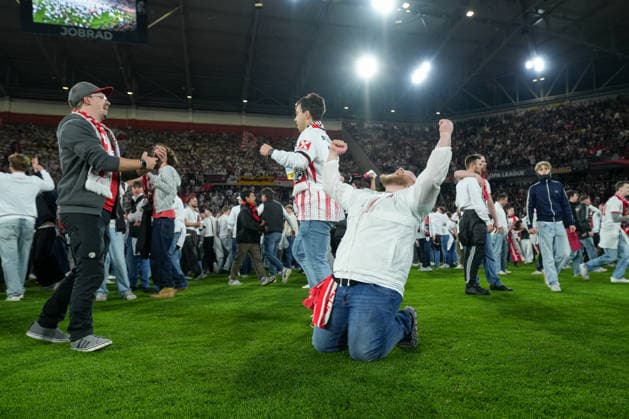 Storming the pitch, emotions, cheering, , Germany, football, UEFA Europa League, semi-final, second leg, 2025 2026, SC Freiburg vs SC Braga, 07 05 2026, Europa Park Stadion, Freiburg Europa Park Stadion Baden Württemberg Germany Copyright: xArnexAmbergx