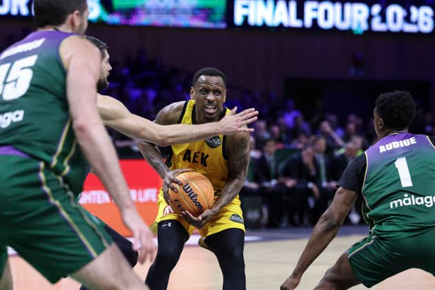 May 7, 2026, Badalona, Barcelona, Spain: James Nunnally of AEK BC in action during the Final Four Basketball Champions League Semi Finals basketball match played between AEK BC and Unicaja at Palau Olimpic Badalona on May 07, 2026 in Badalona, Barcelona, Spain. Badalona Spain - ZUMAa181 20260507_zaa_a181_181 Copyright: xJavierxBorregox