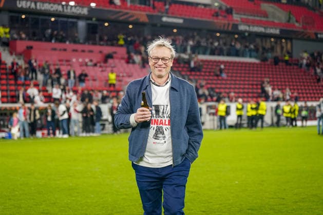 Germany Football Europa League 2025 2026, semi-final SC Freiburg vs Sporting Braga Europa Park Stadion Freiburg Klemens Hartenbach SC Freiburg, Sports Director Joy, emotions, jubilation Copyright: xJOERANxSTEINSIEKx