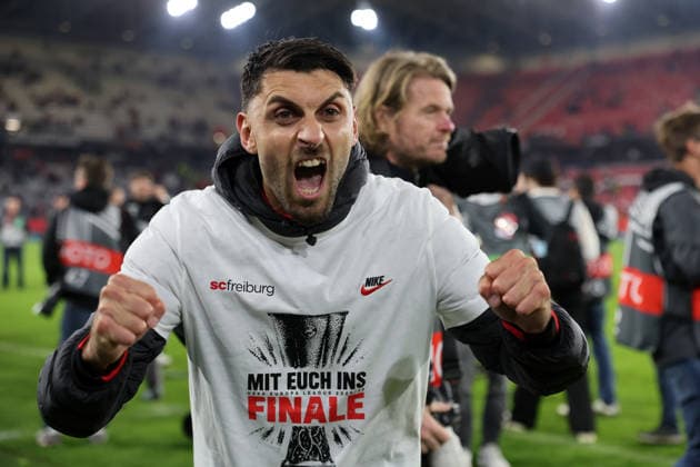 07 05 26 SC Freiburg SC Braga Germany, Freiburg, 07 05 2026, Football, Europa League, Season 2025 2026, Semi-final, SC Freiburg SC Braga Vincenzo Grifo SC Freiburg