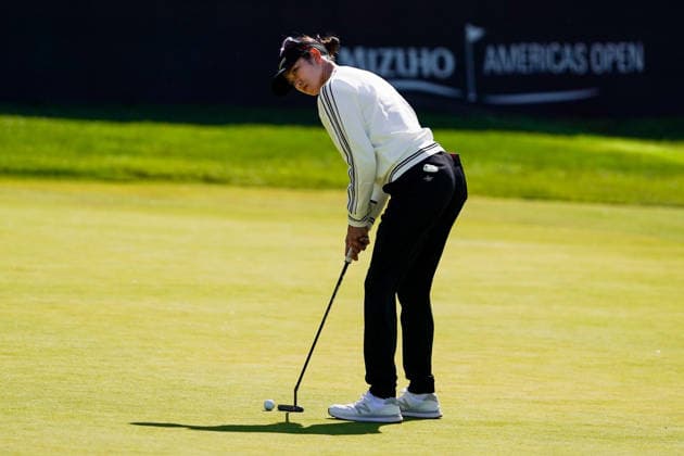 May 7, 2026, West Caldwell, New Jersey, USA: Erika Hara (JPN) putts the 9th green during round 1 of the 2026 Mizuho Americas Open at Mountain Ridge Country Club. West Caldwell USA - ZUMAw109 20260507_fap_w109_016 Copyright: xDebbyxWongx