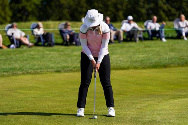 May 7, 2026, West Caldwell, New Jersey, USA: Ingrid Lindblad (SWE) putts the 9th green during round 1 of the 2026 Mizuho Americas Open at Mountain Ridge Country Club. West Caldwell USA - ZUMAw109 20260507_fap_w109_023 Copyright: xDebbyxWongx