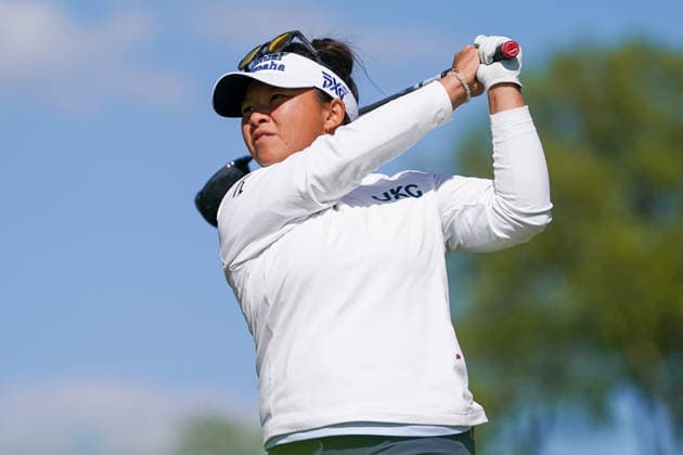 May 7, 2026, West Caldwell, New Jersey, USA: Megan Khang (USA) tees off the 1st hole during round 1 of the 2026 Mizuho Americas Open at Mountain Ridge Country Club. West Caldwell USA - ZUMAw109 20260507_fap_w109_028 Copyright: xDebbyxWongx