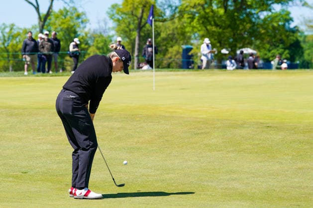 May 7, 2026, West Caldwell, New Jersey, USA: Nataliya Guseva chips on to the 17th green during round 1 of the 2026 Mizuho Americas Open at Mountain Ridge Country Club. West Caldwell USA - ZUMAw109 20260507_fap_w109_031 Copyright: xDebbyxWongx