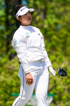 May 7, 2026, West Caldwell, New Jersey, USA: Miyu Yamashita (JPN) watches her teeshot off the 18th hole during round 1 of the 2026 Mizuho Americas Open at Mountain Ridge Country Club. West Caldwell USA - ZUMAw109 20260507_fap_w109_033 Copyright: xDebbyxWongx