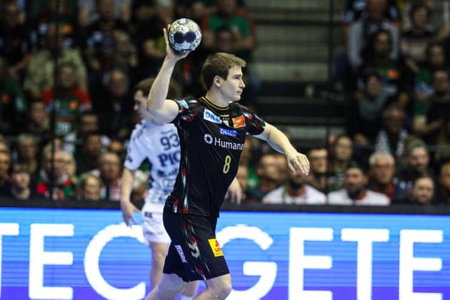 Manuel Zehnder SC Magdeburg,8 Quarterfinals Handball Machineseeker Champions League Season 2025 2026 SC Magdeburg vs SC Pick Szeged at the GETEC Arena in Magdeburg Action,Handball,Germany,07 05 2026