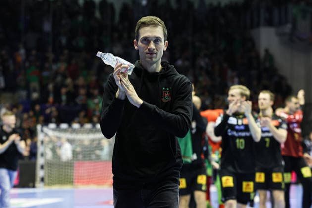 Goalkeeper Nikola Portner SC Magdeburg,80 Quarterfinals Handball Machineseeker Champions League Season 2025 2026 SC Magdeburg vs SC Pick Szeged at the GETEC Arena in Magdeburg Handball,Germany,07 05 2026