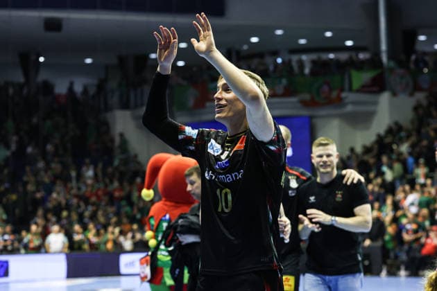 Gisli Kristjansson SC Magdeburg,10 Quarterfinals Handball Machineseeker Champions League Season 2025 2026 SC Magdeburg vs SC Pick Szeged at the GETEC Arena in Magdeburg Action,Handball,Germany,07 05 2026