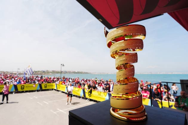 The trophy (trofeo senza fine) during Stage 1 of the Giro d™Italia, from Nessebar to Burgas, Bulgaria, Friday, May 8, 2026.  Copyright: xMassimoxPaolone LaPressex