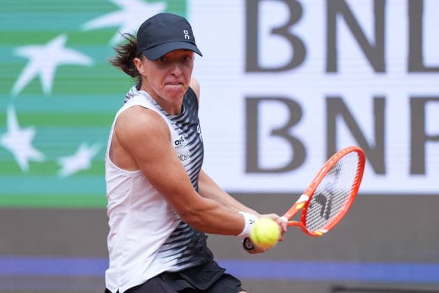 Iga Swiatek of Poland during the match against Caty McNally of United States at the Internazionali BNL d Italia 2026 tennis tournament at Foro Italico in Rome (Italy) on May, 8, 2026. AntoniettaxBaldassarre