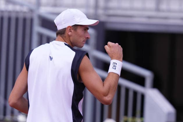 Matteo Arnaldi (ITA) during the match between Alex De Minaur (AUS) vs Matteo Arnaldi (ITA) at the Italian Open in Rome, Friday, May 8, 2026. (Alfredo Falcone LaPresse)  Copyright: xAlfredoxFalcone LaPressex