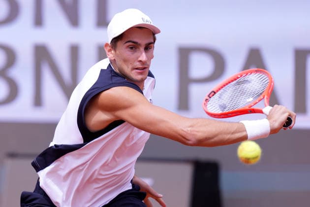 Matteo Arnaldi (ITA) during the match between Alex De Minaur (AUS) vs Matteo Arnaldi (ITA) at the Italian Open in Rome, Friday, May 8, 2026. (Alfredo Falcone LaPresse)  Copyright: xAlfredoxFalcone LaPressex