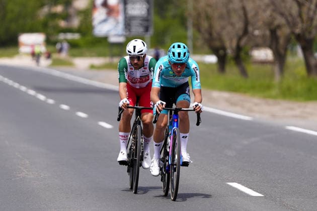 Italy™s Manuele Tarozzi of Bardiani CSF 7 Saber and Spain™s Diego Pablo Sevilla Lopez of Team Polti VisitMalta during Stage 1 of the Giro d™Italia, from Nessebar to Burgas, Bulgaria, Friday, May 8, 2026.  Copyright: xFabioxFerrari LaPressex