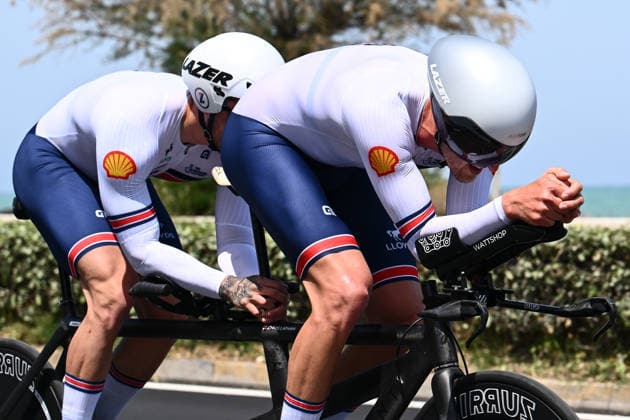 UCI Para Cycling Road World Cup: Round 3 Picture by Olly Hassell SWpix.com - 08 05 2026 - Cycling - UCI Para Cycling Road World Cup: Round 3 - Pescara, Abruzzo, Italy - Men B Individual Time Trial (ITT) Morgan Fice-Noyes piloted by Christopher Latham (Great Britain) Copyright: x xSWpix.comx(t axPhotographyxHubxLtd)xOllyxHassell SWpix.comx SWP-3030-13907