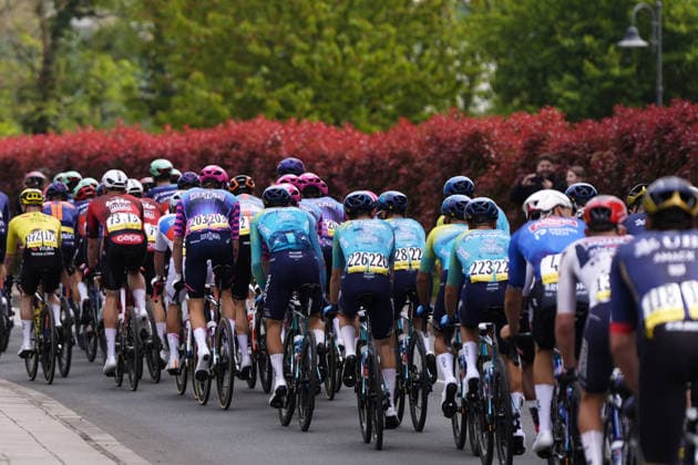 The pack rides cycles during Stage 1 of the Giro d™Italia, from Nessebar to Burgas, Bulgaria, Friday, May 8, 2026.  Copyright: xFabioxFerrari LaPressex