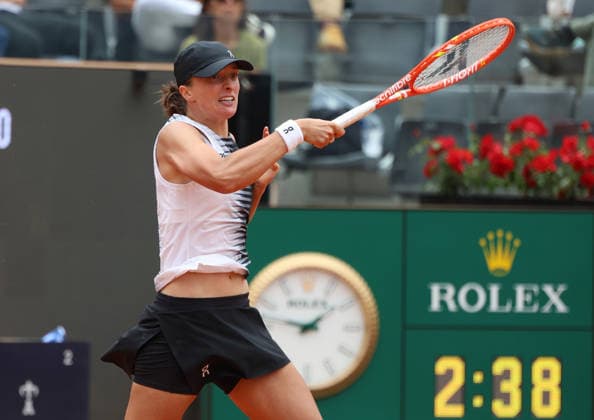 May 8, 2026, Rome, Lazio, Italy: IGA SWIATEK of Poland during the match against C. McNally of USA in the second round of tennis tournament WTA, Tennis Damen 1000 Internazionali BNL DÃ¢â‚¬â ¢Italia, Rome, Italy. Swiatek won 6:1, 6:7 (5-7), 6:3 Rome Italy - ZUMAc278 20260508_zsp_c278_029 Copyright: xMarcinxCholewinskix