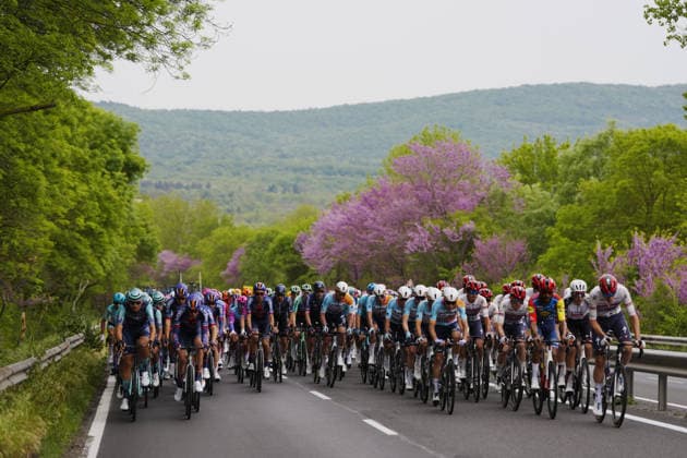 The pack rides cycles during Stage 1 of the Giro d™Italia, from Nessebar to Burgas, Bulgaria, Friday, May 8, 2026.  Copyright: xFabioxFerrari LaPressex