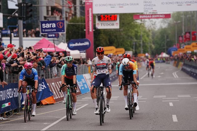 France™s Paul Magnier of Soudal Quick-Step during Stage 1 of the Giro d™Italia, from Nessebar to Burgas, Bulgaria, Friday, May 8, 2026.  Copyright: xGianxMattiaxD Alberto LaPressex