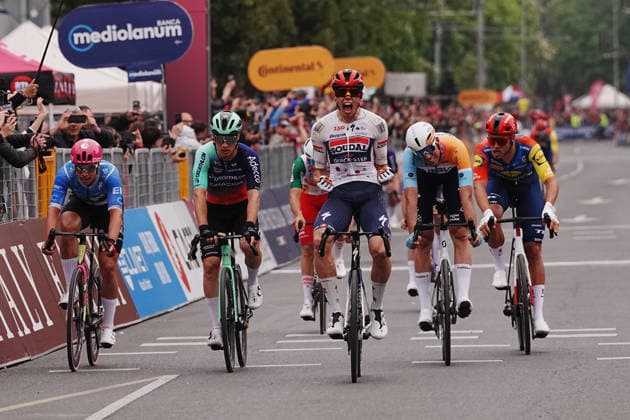 France™s Paul Magnier of Soudal Quick-Step during Stage 1 of the Giro d™Italia, from Nessebar to Burgas, Bulgaria, Friday, May 8, 2026.  Copyright: xGianxMattiaxD Alberto LaPressex