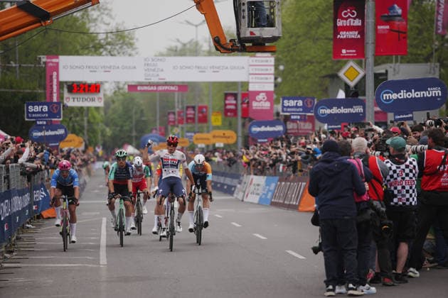 France™s Paul Magnier of Soudal Quick-Step during Stage 1 of the Giro d™Italia, from Nessebar to Burgas, Bulgaria, Friday, May 8, 2026.  Copyright: xMarcoxAlpozzi LaPressex