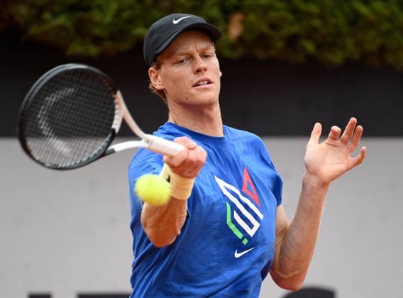 May 8, 2026, Rome: Jannik Sinner of Italy in action during a training session with Flavio Cobolli of Italy (not pictured) at the Italian Open tennis tournament in Rome, Italy, 08 May 2026. ANSA ETTORE FERRARI Italian Open Tennis Tournament  - ZUMAa110 20260508_zaf_a110_077 Copyright: xEttorexFerrarix