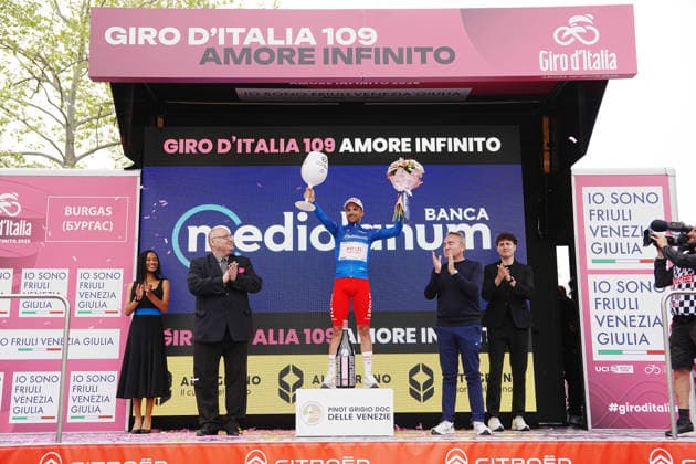 Spain™s Diego Pablo Sevilla Lopez of Team Polti VisitMalta during Stage 1 of the Giro d™Italia, from Nessebar to Burgas, Bulgaria, Friday, May 8, 2026.  Copyright: xFabioxFerrari LaPressex
