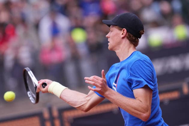 Jannik Sinner during the training session between Jannik Sinner and Flavio Cobolli at the Italian Open in Rome, Friday, May 8, 2026. (Alfredo Falcone LaPresse)  Copyright: xAlfredoxFalcone LaPressex