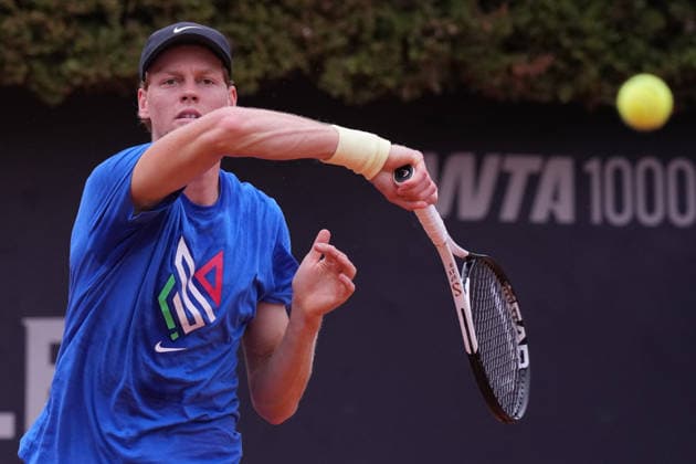 Jannik Sinner during the training session between Jannik Sinner and Flavio Cobolli at the Italian Open in Rome, Friday, May 8, 2026. (Alfredo Falcone LaPresse)  Copyright: xAlfredoxFalcone LaPressex