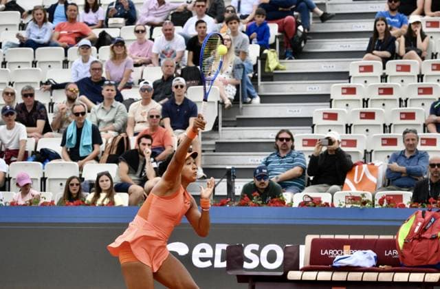 May 8, 2026, Belgrado, Italy: Naomi Osaka of Japan in action during her women s singles match against Eva Lys of Germany (not pictured) at the Italian Open tennis tournament in Rome, Italy, 08 May 2026. ANSA ALESSANDRO DI MEO. Italian Open Tennis Tournament  - ZUMAa110 20260508_zaf_a110_094 Copyright: xAlessandroxDixMeox