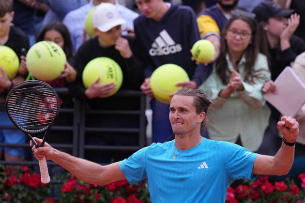 Alexander Zverev (GER) during the match between Daniel Altmaier (GER) vs Alexander Zverev (GER) at the Italian Open in Rome, Friday, May 8, 2026. (Alfredo Falcone LaPresse)  Copyright: xAlfredoxFalcone LaPressex