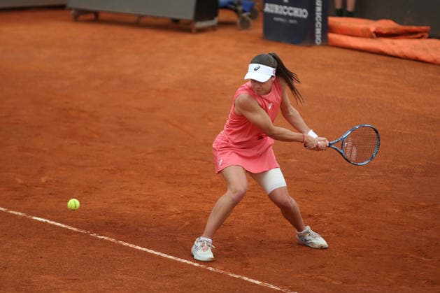 Italian Open 2026 tennis tournament ROME, ITALY - MAY 08: Turkish national tennis player Zeynep Sonmez competes against 5th seed Jessica Pegula (not seen) of the United States during their second-round match at the WTA, Tennis Damen Rome Open at the Foro Italico in Rome, Italy, on May 08, 2026. Baris Seckin Anadolu Rome Italy. Editorial use only. Please get in touch for any other usage.  Copyright: x2026xAnadoluxBarisxSeckinx